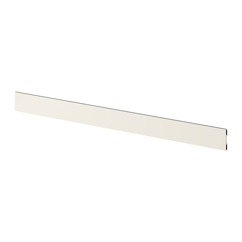 Un zócalo de cocina FÖRBÄTTRA beige, fabricado en plástico. Es rectangular y se extiende horizontalmente.
