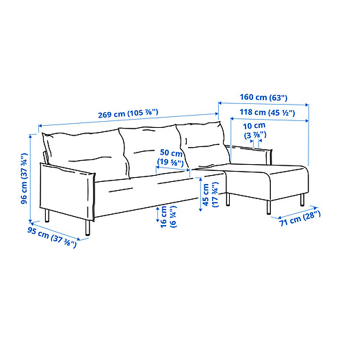 MANNARP, sofá 4 plazas+chaise longue. 11 de 11 abrir diálogo