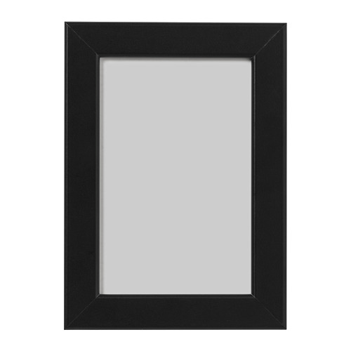 Marco de fotos rectangular negro con diseño simple y moderno sin imagen.
