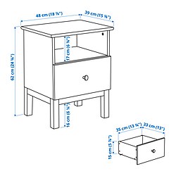 Measurement Illustration - TARVA nightstand
