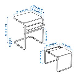 Ilustración de medidas - OLSERÖD mesa auxiliar