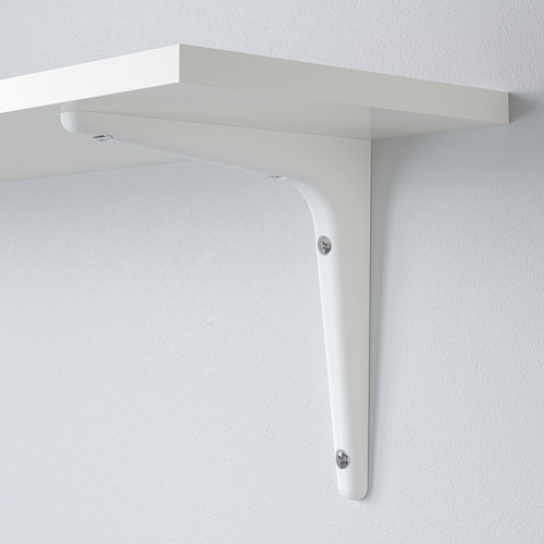 Estantería de pared con soporte blanco, diseño robusto, estilo minimalista.