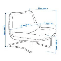 Measurement Illustration - SOTENÄS armchair