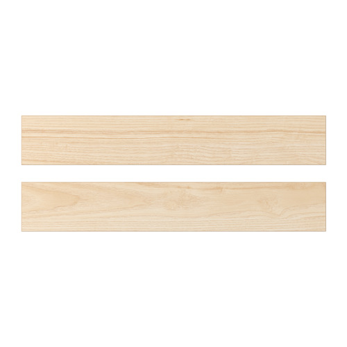 Two long rectangular wooden panels in light ash color, smooth and parallel, with a subtle grain pattern visible.