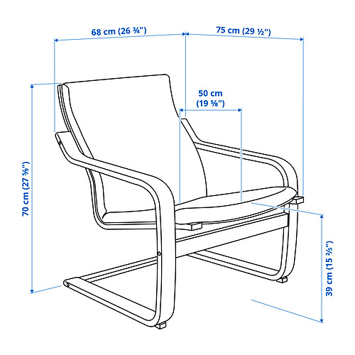 POÄNG, sillón con respaldo bajo. 8 de 8 abrir diálogo