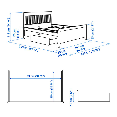 IDANÄS, bed Queen with storage. 10 of 10 open dialog