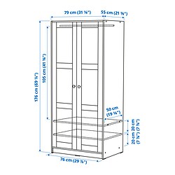 Ilustración de medidas - KLEPPSTAD closet