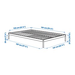 Measurement Illustration - VEVELSTAD bed Full/double