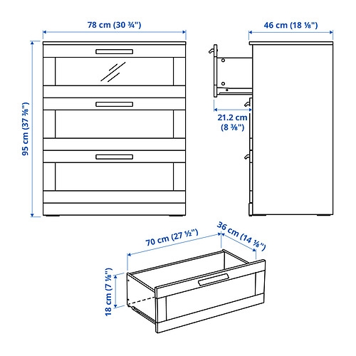BRIMNES, bedroom furniture, set of 2. 7 of 7 open dialog