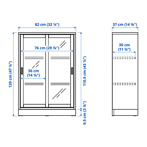 TONSTAD, cabinet with sliding glass doors. 5 of 5 open dialog