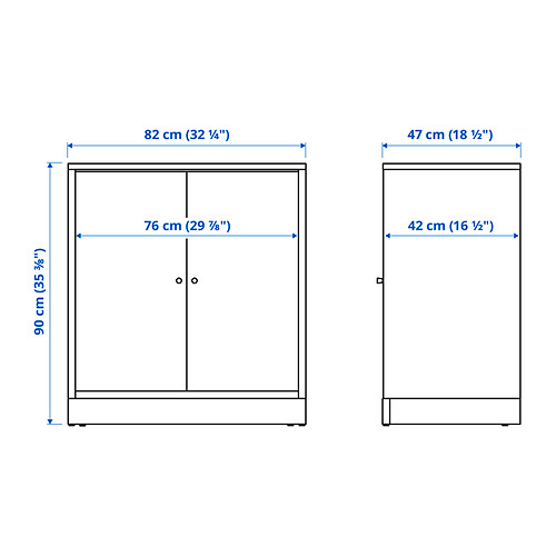 Measurement Illustration - TONSTAD cabinet with doors
