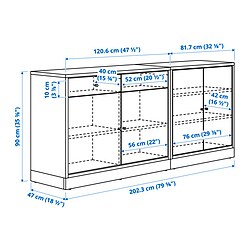 Measurement Illustration - TONSTAD storage combination