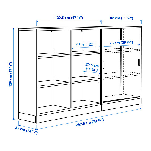 Measurement Illustration - TONSTAD storage combination