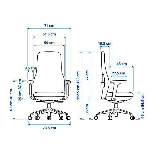 GRÖNFJÄLL, office chair with armrests. 2 of 12 open dialog