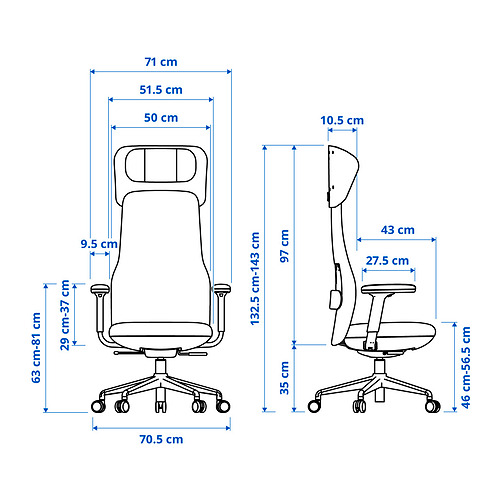 GRÖNFJÄLL, office chair with arm/headrest. 3 of 15 open dialog