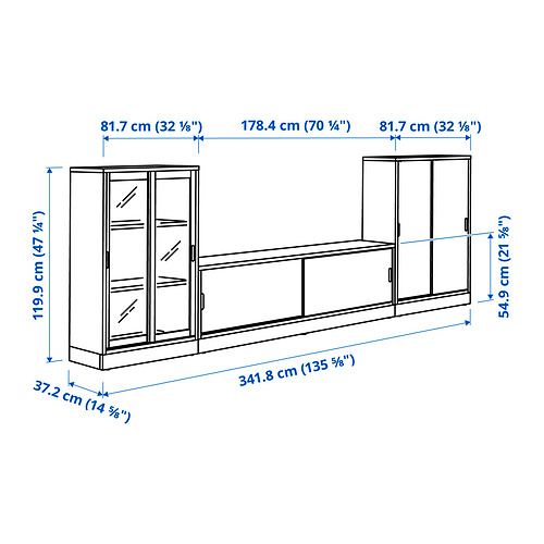 TONSTAD, TV storage combo with sliding doors. 5 of 6 open dialog
