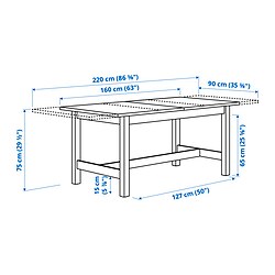 Measurement Illustration - KARSKÄR extendable table