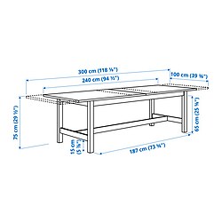 Ilustración de medidas - KARSKÄR mesa extensible