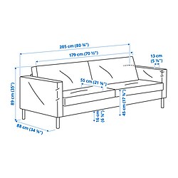 Measurement Illustration - SALTSJÖBADEN 3-seat sofa