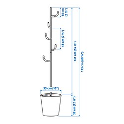 Measurement Illustration - ÄLGANÄS hat and coat stand