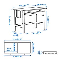 Measurement Illustration - BRYTNING desk