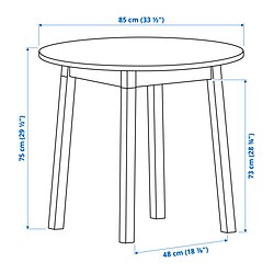 Measurement Illustration - PINNTORP/FRÖSVI round table and 2 folding chairs
