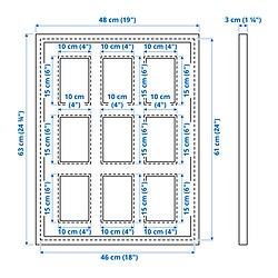 Measurement Illustration - RÖDALM frame for 9 pictures
