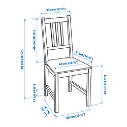 Ilustración de medidas - PINNTORP silla