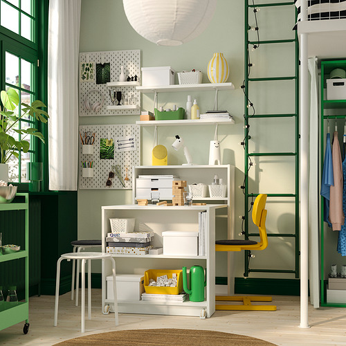 BILLY / BERGSHULT, bookcase with foldable table and 2 wall shelves. 3 of 7 open dialog
