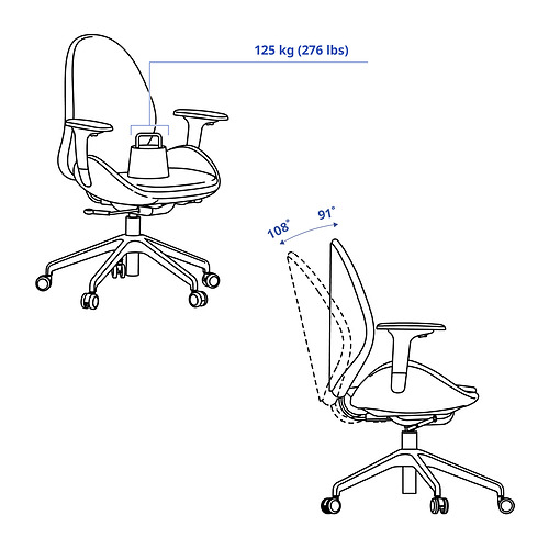 HATTEFJÄLL, office chair with armrests. 3 of 16 open dialog