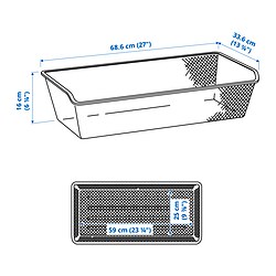 Ilustración de medidas - KOMPLEMENT canasta de rejilla estrecha