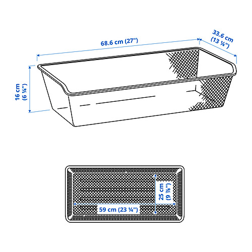 Ilustración con medidas del producto: KOMPLEMENT.