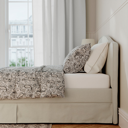 RAMNEFJÄLL, upholstered bed frame. 4 of 11 open dialog