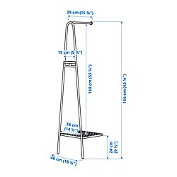Measurement Illustration - ÄLGANÄS clothes rack with shoe storage