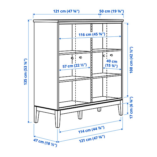 Illustration with measurements for the product: IDANÄS.