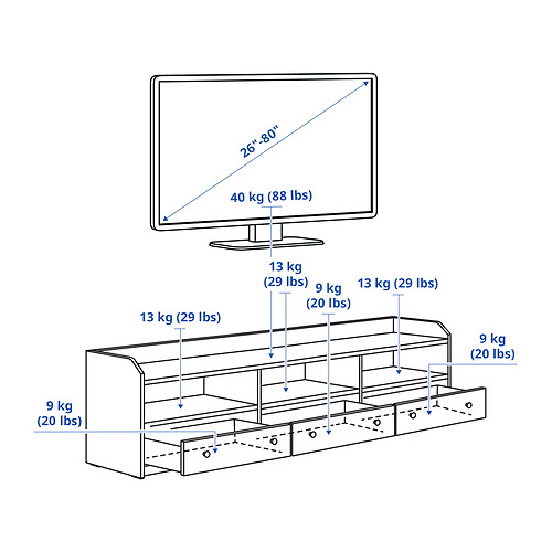 HAUGA, TV/storage combination. 6 of 8 open dialog