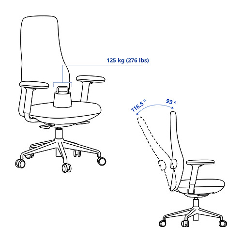 GRÖNFJÄLL, office chair with armrests. 3 of 12 open dialog