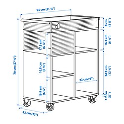 Ilustración de medidas - ÖVNING carrito