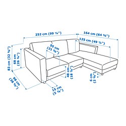 Measurement Illustration - VIMLE sofa