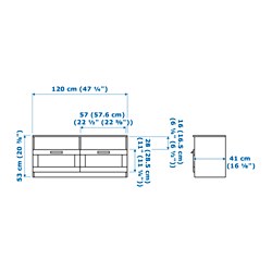 Measurement Illustration - BRIMNES TV unit