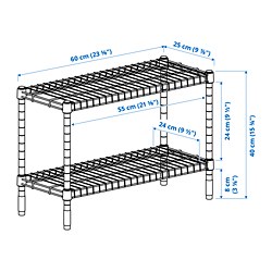 Measurement Illustration - OMAR indoor shelf unit