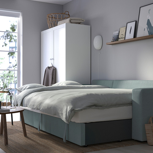 BÅRSLÖV, 3-seat sofa-bed with chaiselongue. 5 of 9 open dialog