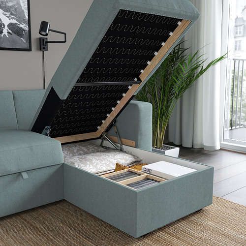 BÅRSLÖV, 3-seat sofa-bed with chaiselongue. 6 of 9 open dialog