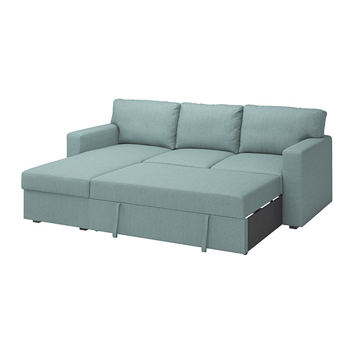 BÅRSLÖV, 3-seat sofa-bed with chaiselongue. 2 of 9 open dialog