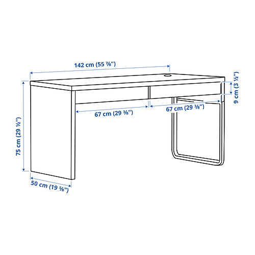 Measurement Illustration - MICKE desk