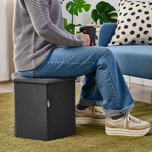 KJUGE, ottoman with storage. 5 of 11 open dialog