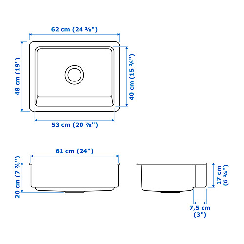 HAVSEN, apron front sink. 5 of 5 open dialog