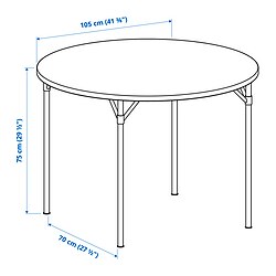 Measurement Illustration - GRÖTÅN/RUDSTORP round table and 4 stools