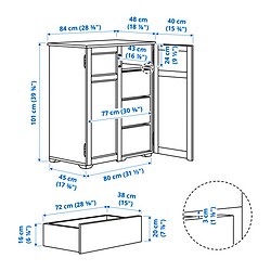 Measurement Illustration - GREÅKER cabinet with drawers