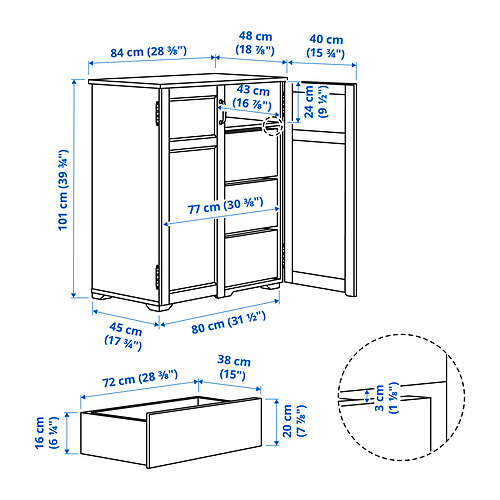 GREÅKER, cabinet with drawers. 10 of 10 open dialog
